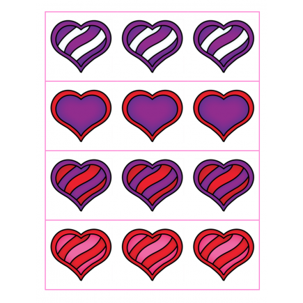 File Folder Preceding and Following Numbers 1-20 (Heart Theme) 